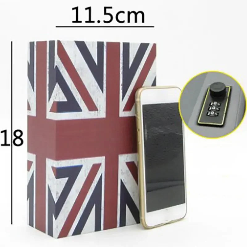 Libro Caja Fuerte con Cerradura de Combinación para Guardar Dinero y Llaves