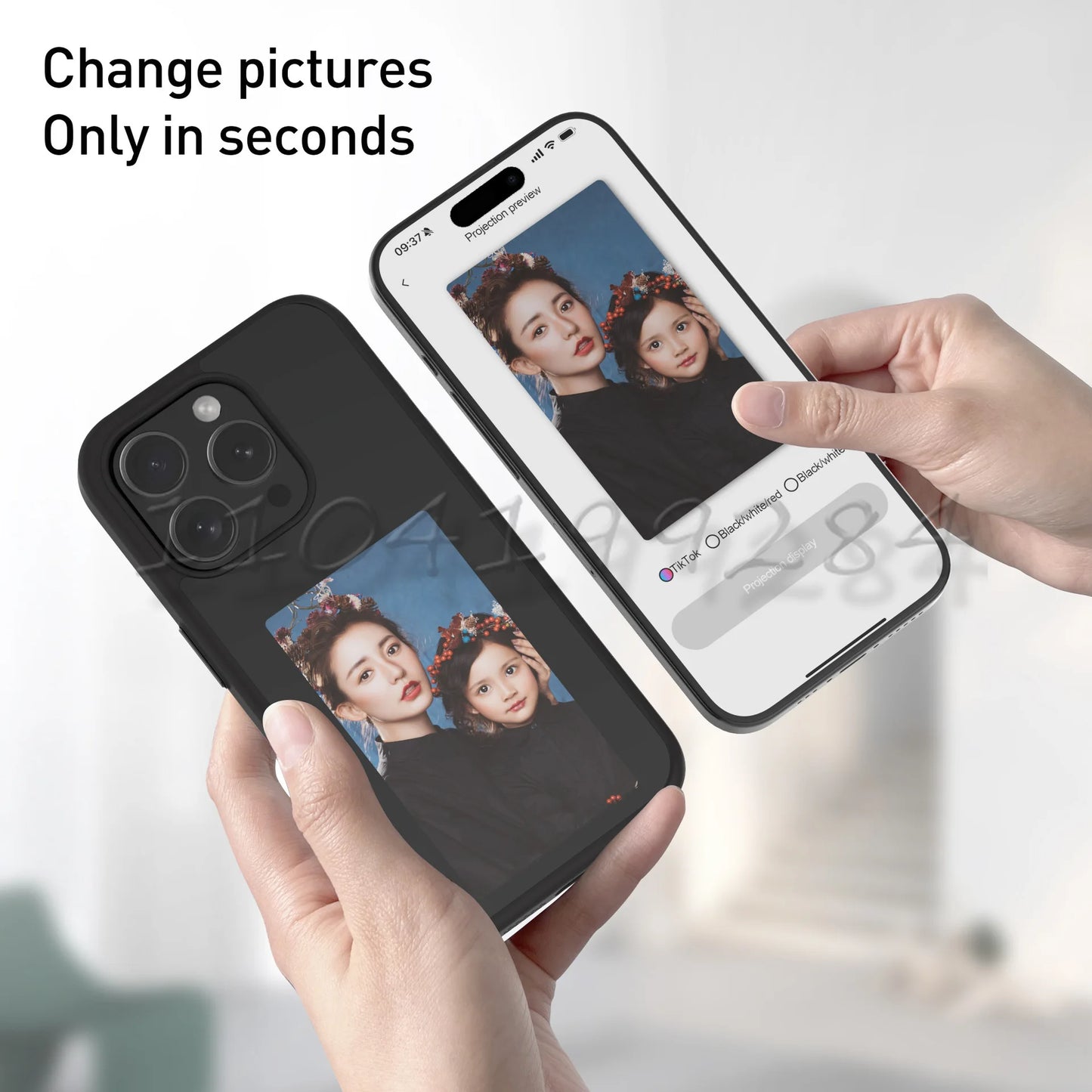 NFC Function DIY Electronic Ink Case for Iphone 16 15 14 13 Pro Max 3.7Inch Screen Display Box Wireless Transmission Projection