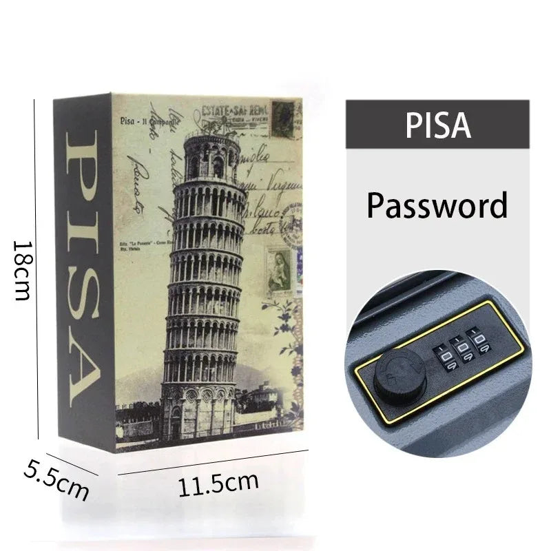 Libro Caja Fuerte con Cerradura de Combinación para Guardar Dinero y Llaves