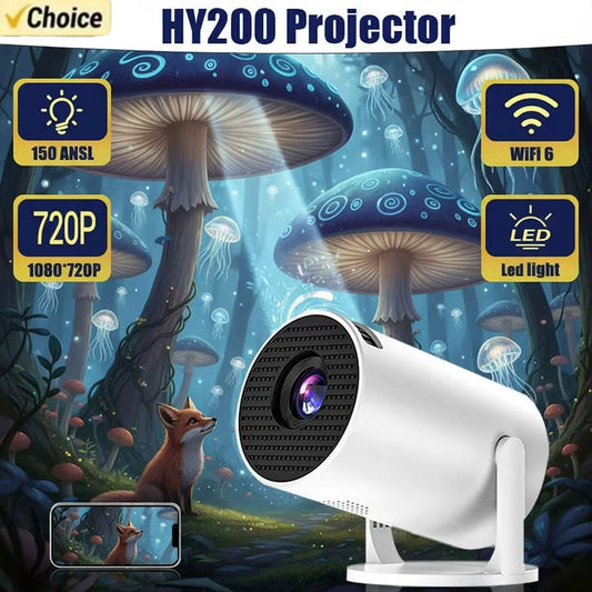 Full HD 720P Portable Video Projector HY200 270 Rotary PC USB Compatible HDMI Support for Home Theater Outdoor Movies