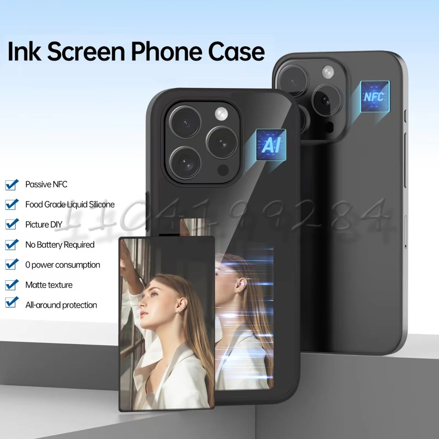 NFC Function DIY Electronic Ink Case for Iphone 16 15 14 13 Pro Max 3.7Inch Screen Display Box Wireless Transmission Projection