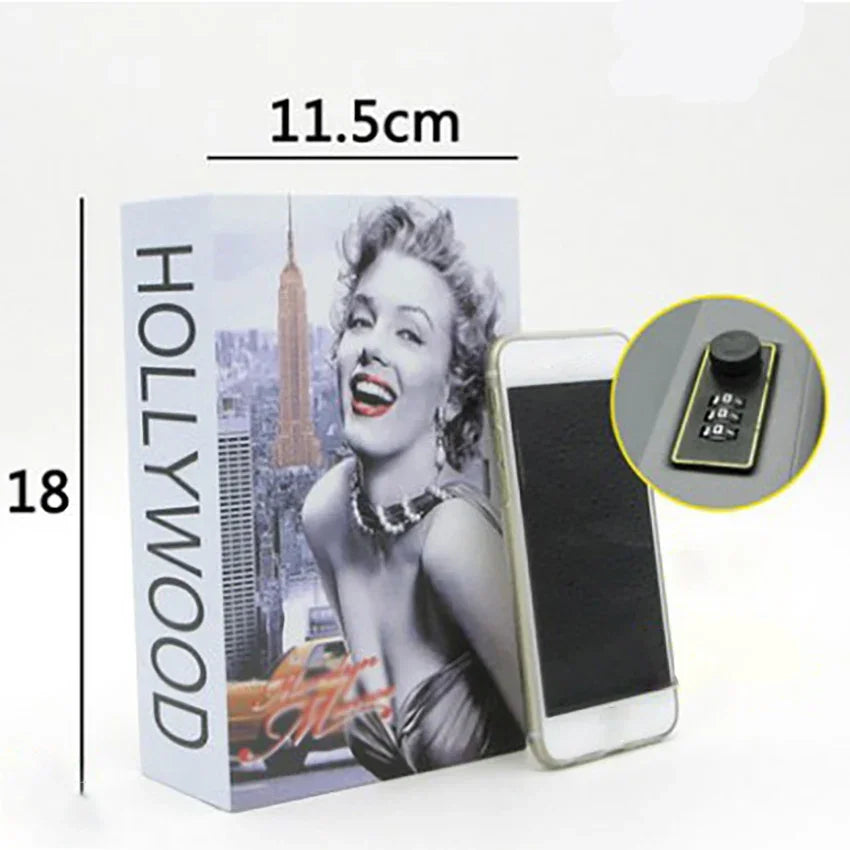 Libro Caja Fuerte con Cerradura de Combinación para Guardar Dinero y Llaves